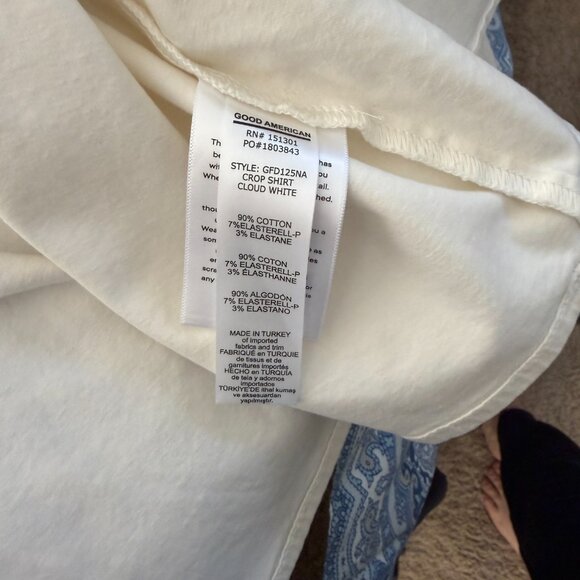 Boxy Shirt Crop Button Up Long Sleeve Top - Picture 8 of 8